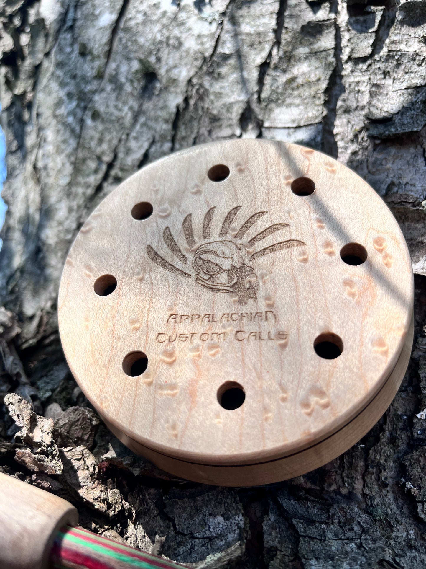 3.5” Competition Grade Green Anodized Aluminum in Birdseye maple