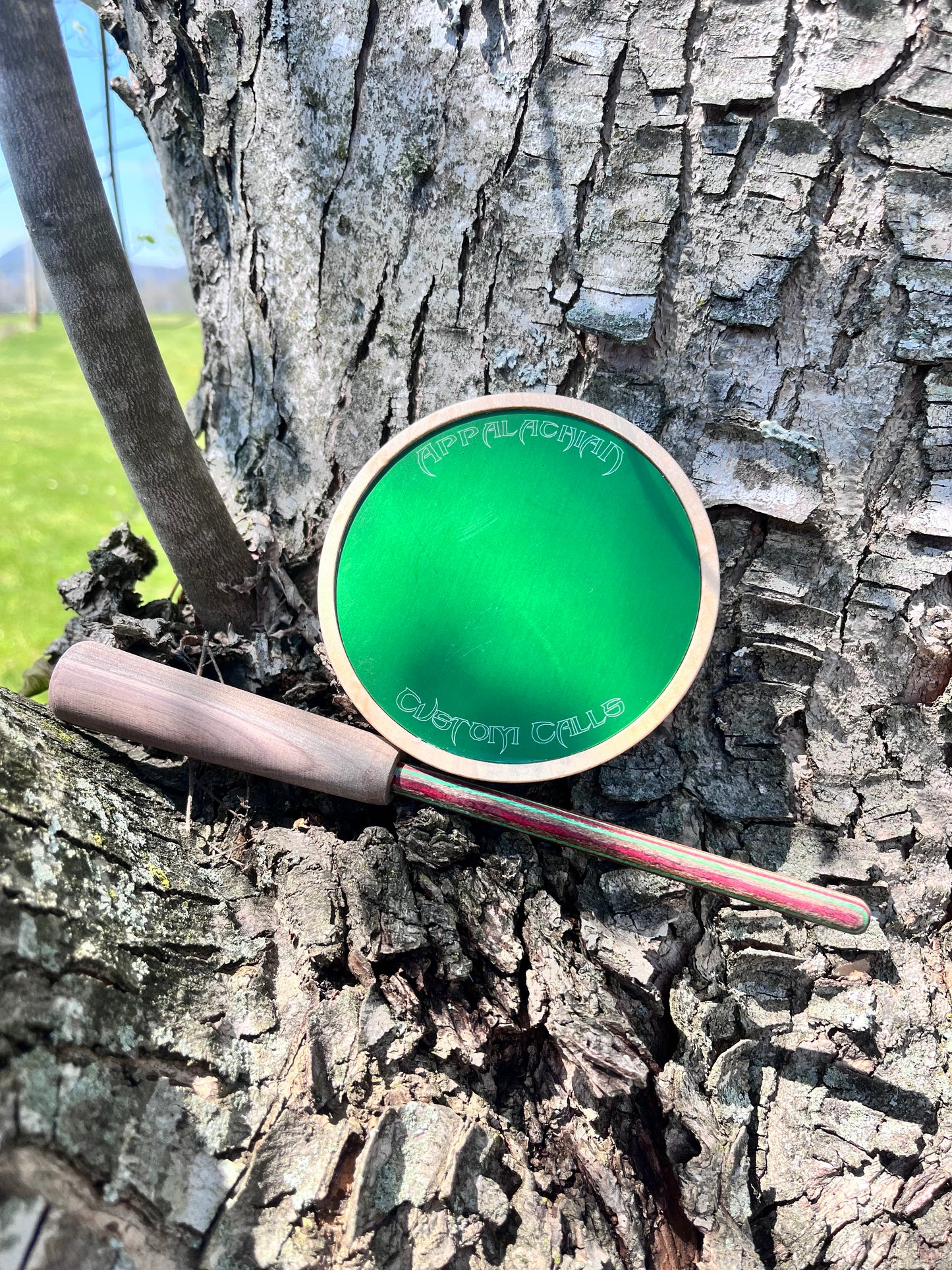 3.5” Competition Grade Green Anodized Aluminum in Birdseye maple